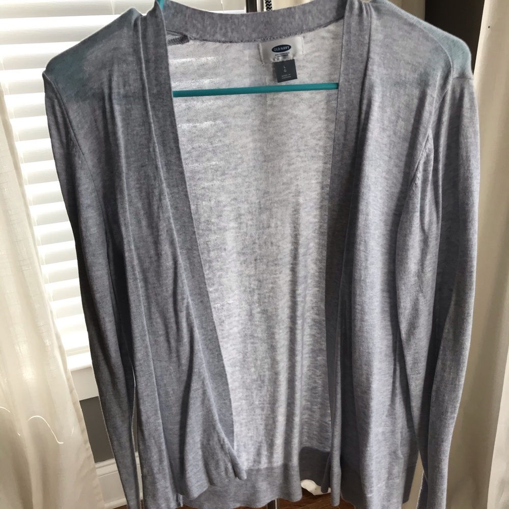 Open Front, Grey Cardigan Sweater, Old Navy, Large